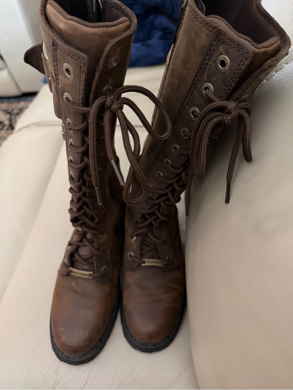 Harley-Davidson Women's
Belhaven Knee-Hi Brown Leather boots, 8.5